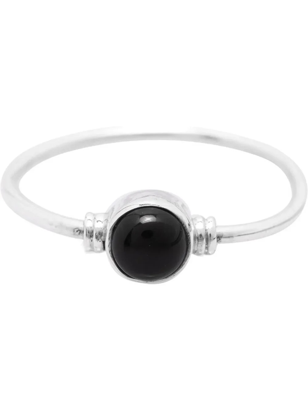 Vintage Black Onyx Ring in 925 Sterling Silver | Boho Tribal Style | Sizes 5-9